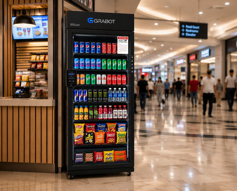 Grabot Air 480 AI vending machine for business with cost-effective smart cooler design