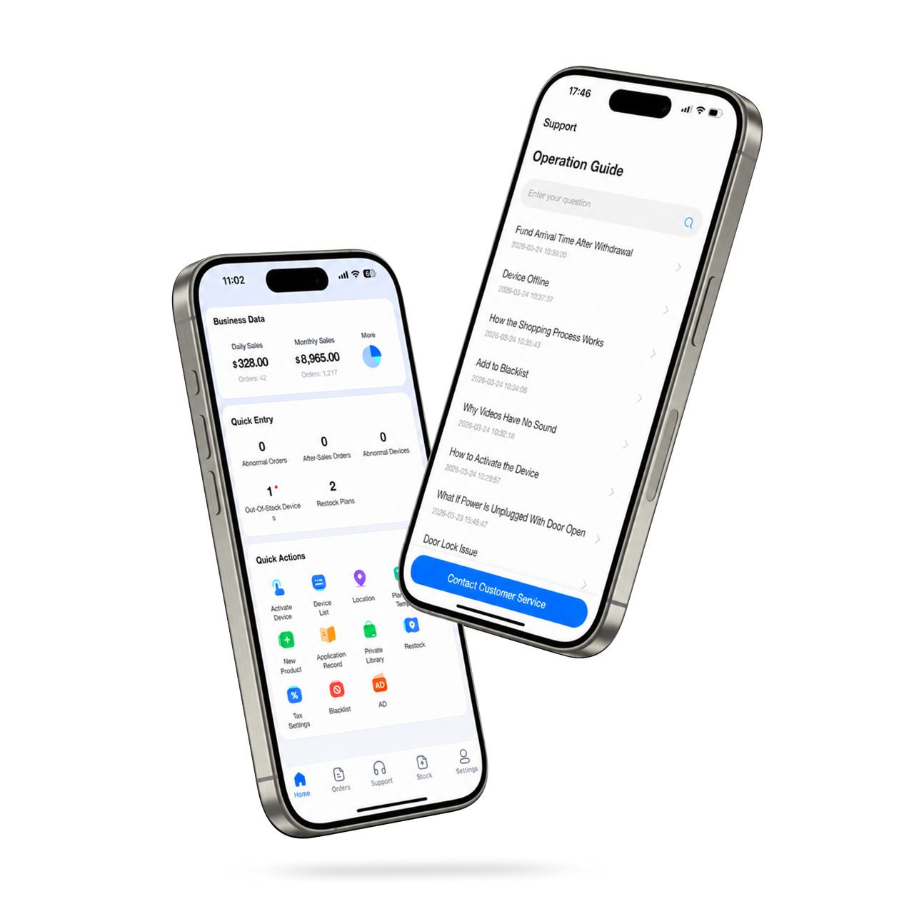 Grabot Vending Operator App screens