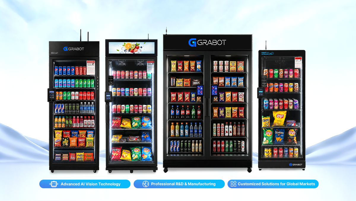 Grabot AI Smart Cooler Vending Machine lineup