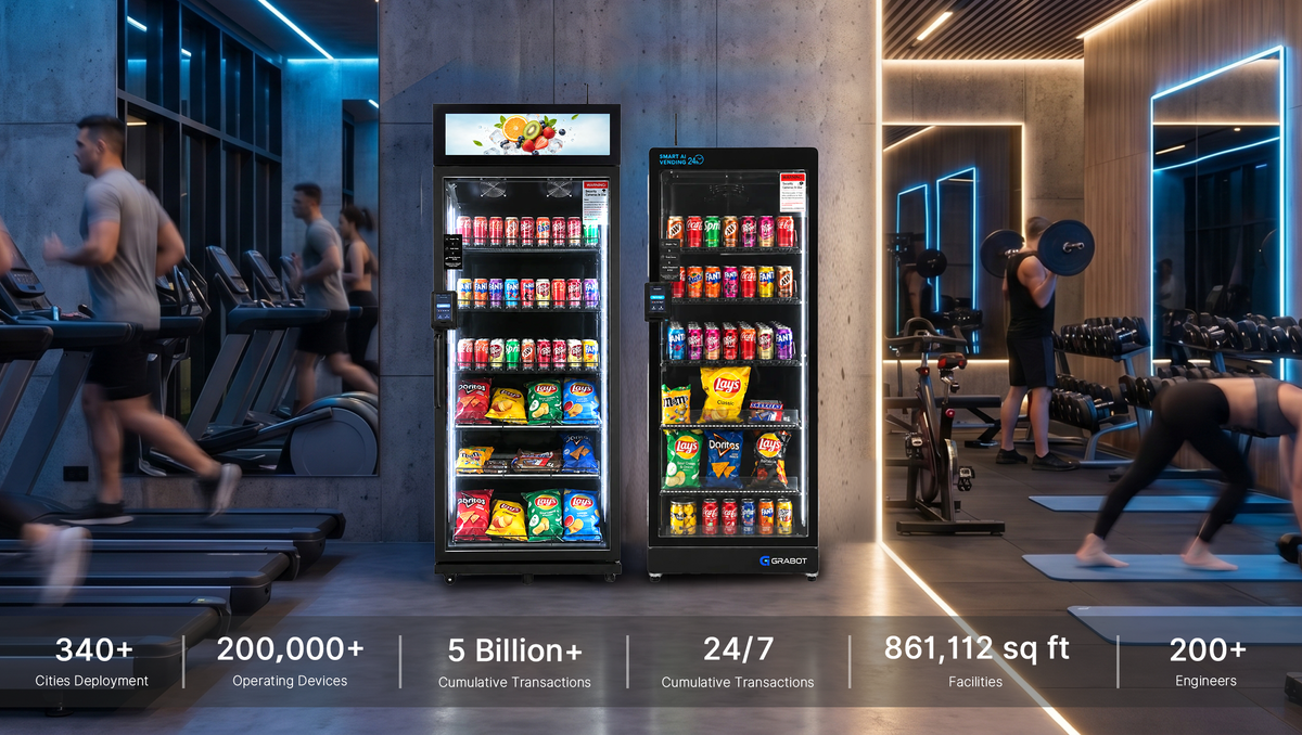 Grabot AI Smart Cooler Vending Machine lineup