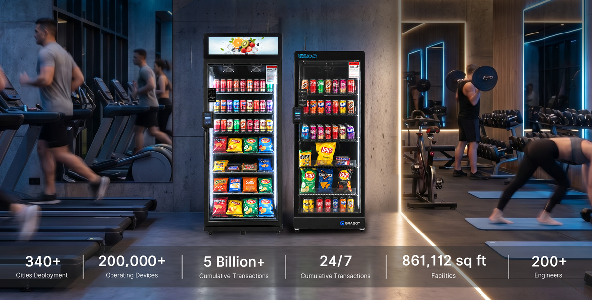 Grabot AI Smart Cooler Vending Machine lineup
