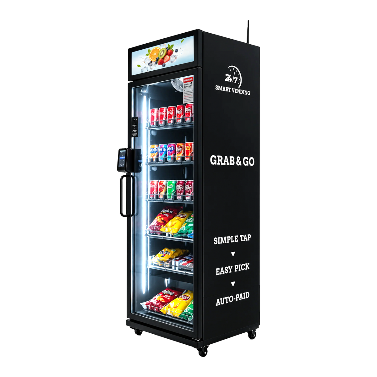 620 Elite AI Smart Cooler Vending Machine Dimension Diagram