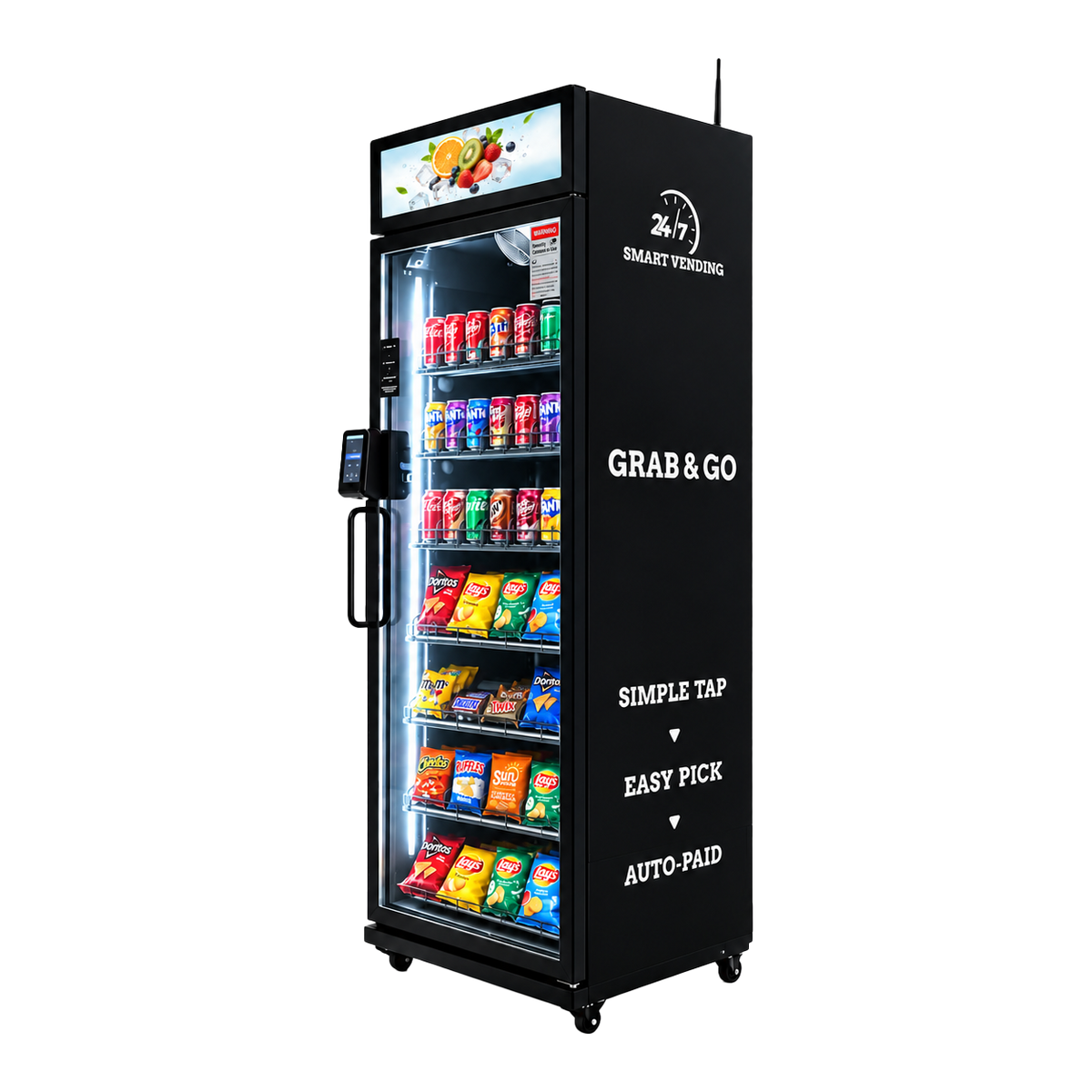 Máquina expendedora inteligente Elite AI Smart Cooler 620 Dimension Diagram
